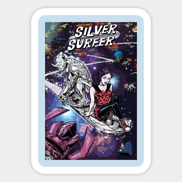 Silver Surfer Sticker by Rudeman